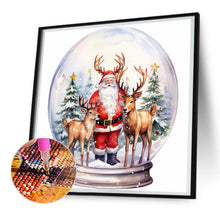 Load image into Gallery viewer, Diamond Painting - Full Round - santa crystal ball (30*30CM)
