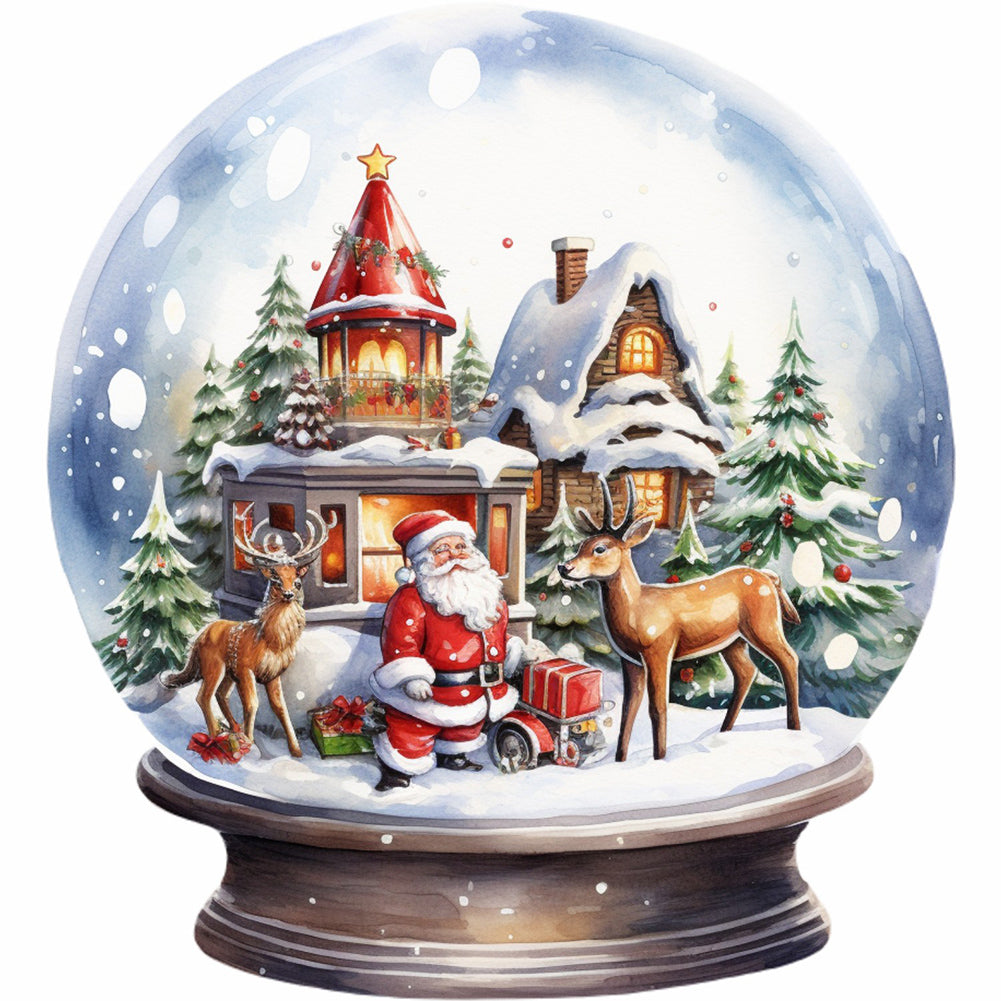 Diamond Painting - Full Round - santa crystal ball (30*30CM)