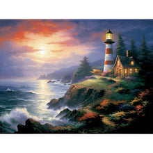 Load image into Gallery viewer, Diamond Painting - Full Round - seaside lighthouse (40*30CM)
