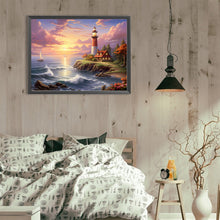 Load image into Gallery viewer, Diamond Painting - Full Round - seaside lighthouse (40*30CM)
