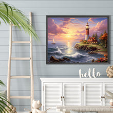 Load image into Gallery viewer, Diamond Painting - Full Round - seaside lighthouse (40*30CM)
