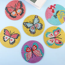 Load image into Gallery viewer, DIY Diamond Dot Art Coasters Mandara 6pcs (Butterfly)
