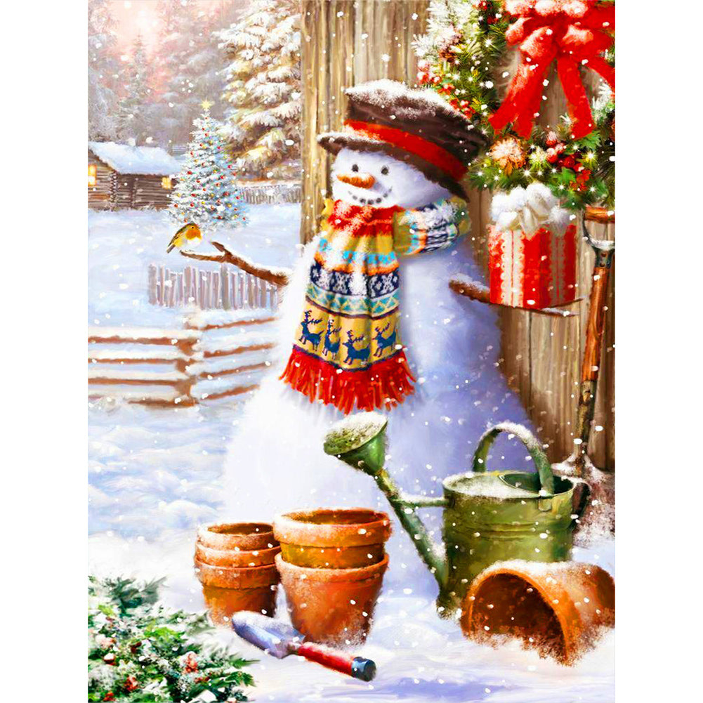Diamond Painting - Full Round - Christmas snowman (30*40CM)