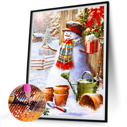 Diamond Painting - Full Round - Christmas snowman (30*40CM)