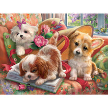 Load image into Gallery viewer, Diamond Painting - Full Round - three dogs (40*30CM)
