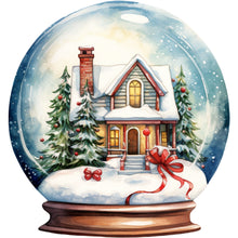 Load image into Gallery viewer, Diamond Painting - Full Round - Christmas house crystal ball (30*30CM)
