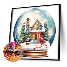 Load image into Gallery viewer, Diamond Painting - Full Round - Christmas house crystal ball (30*30CM)
