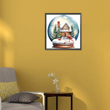Load image into Gallery viewer, Diamond Painting - Full Round - Christmas house crystal ball (30*30CM)
