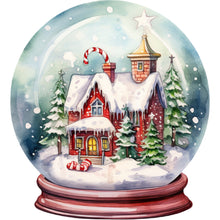 Load image into Gallery viewer, Diamond Painting - Full Round - Christmas house crystal ball (30*30CM)
