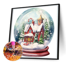 Load image into Gallery viewer, Diamond Painting - Full Round - Christmas house crystal ball (30*30CM)

