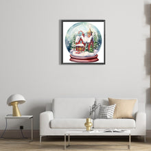 Load image into Gallery viewer, Diamond Painting - Full Round - Christmas house crystal ball (30*30CM)
