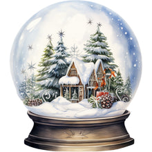 Load image into Gallery viewer, Diamond Painting - Full Round - Christmas house crystal ball (30*30CM)
