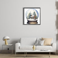 Load image into Gallery viewer, Diamond Painting - Full Round - Christmas house crystal ball (30*30CM)
