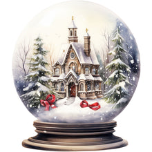Load image into Gallery viewer, Diamond Painting - Full Round - Christmas house crystal ball (30*30CM)
