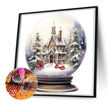 Load image into Gallery viewer, Diamond Painting - Full Round - Christmas house crystal ball (30*30CM)
