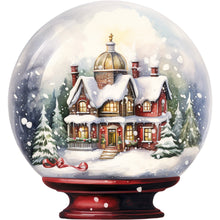 Load image into Gallery viewer, Diamond Painting - Full Round - Christmas house crystal ball (30*30CM)
