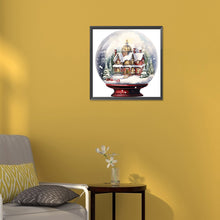 Load image into Gallery viewer, Diamond Painting - Full Round - Christmas house crystal ball (30*30CM)
