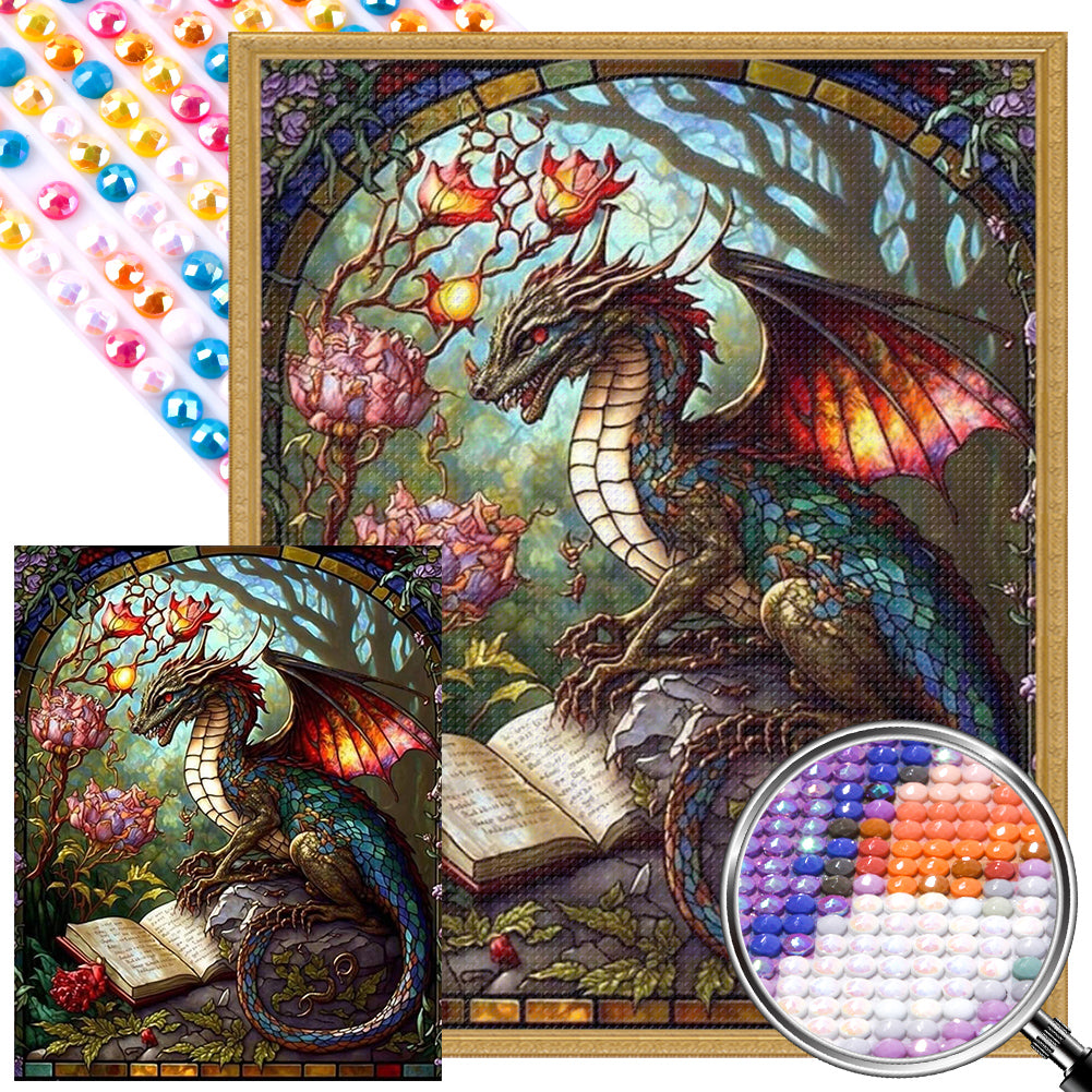 AB Diamond Painting - Full Round - reading pterosaur (40*50CM)