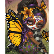 Load image into Gallery viewer, AB Diamond Painting - Full Round - butterfly girl (40*50CM)
