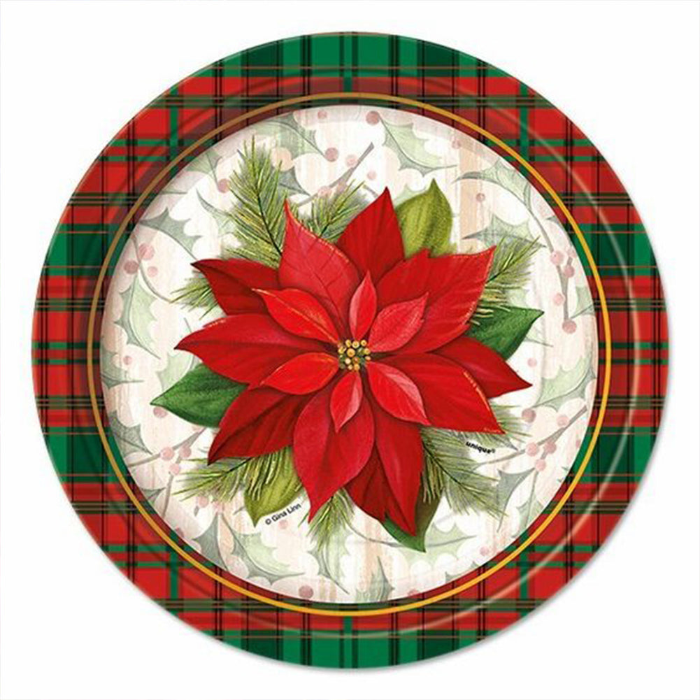 Diamond Painting - Full Round - round poinsettia (30*30CM)