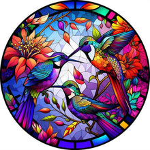 Load image into Gallery viewer, Diamond Painting - Full Round - round plate glass art hummingbird (30*30CM)

