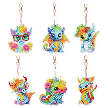 Load image into Gallery viewer, DIY Diamond Art Keychains Diamond Mosaic Kit 6pcs Gem Keychains Lady Bag Pendant
