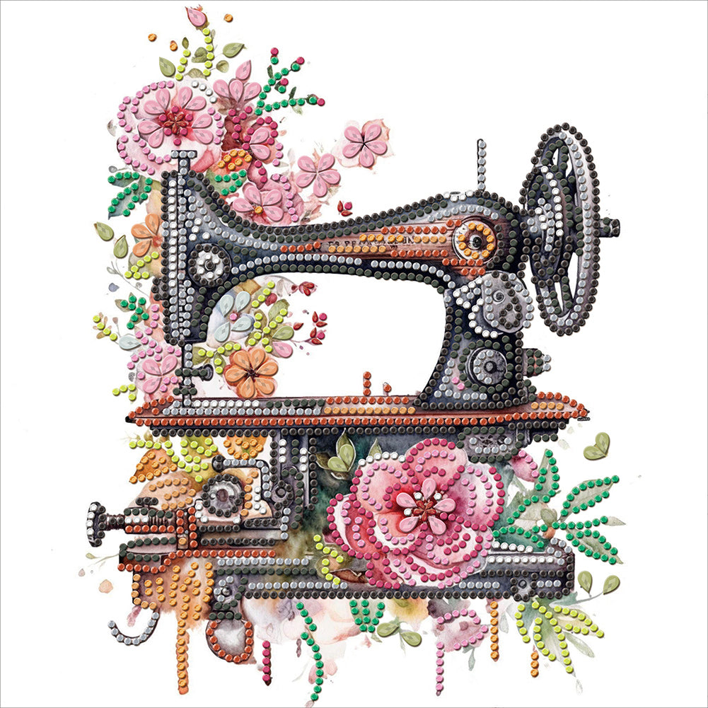 Diamond Painting - Partial Special Shaped - sewing machine (30*30CM)