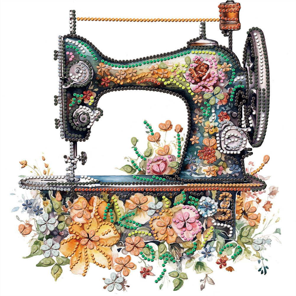 Diamond Painting - Partial Special Shaped - sewing machine (30*30CM)