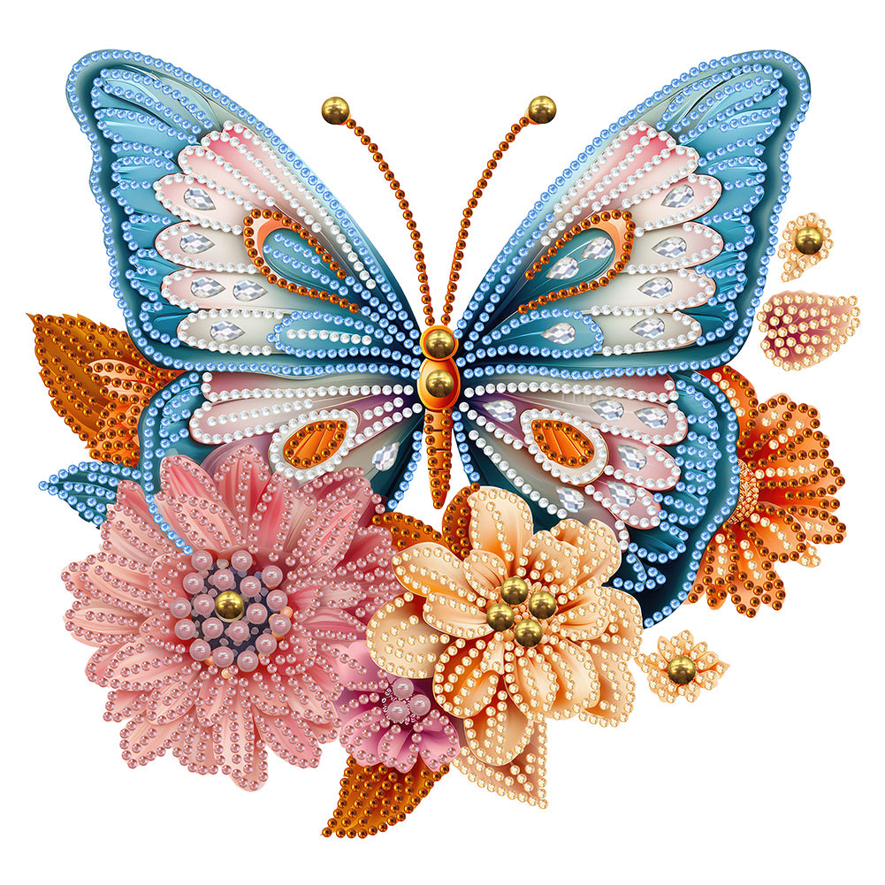 Diamond Painting - Partial Special Shaped - garden butterfly (30*30CM)