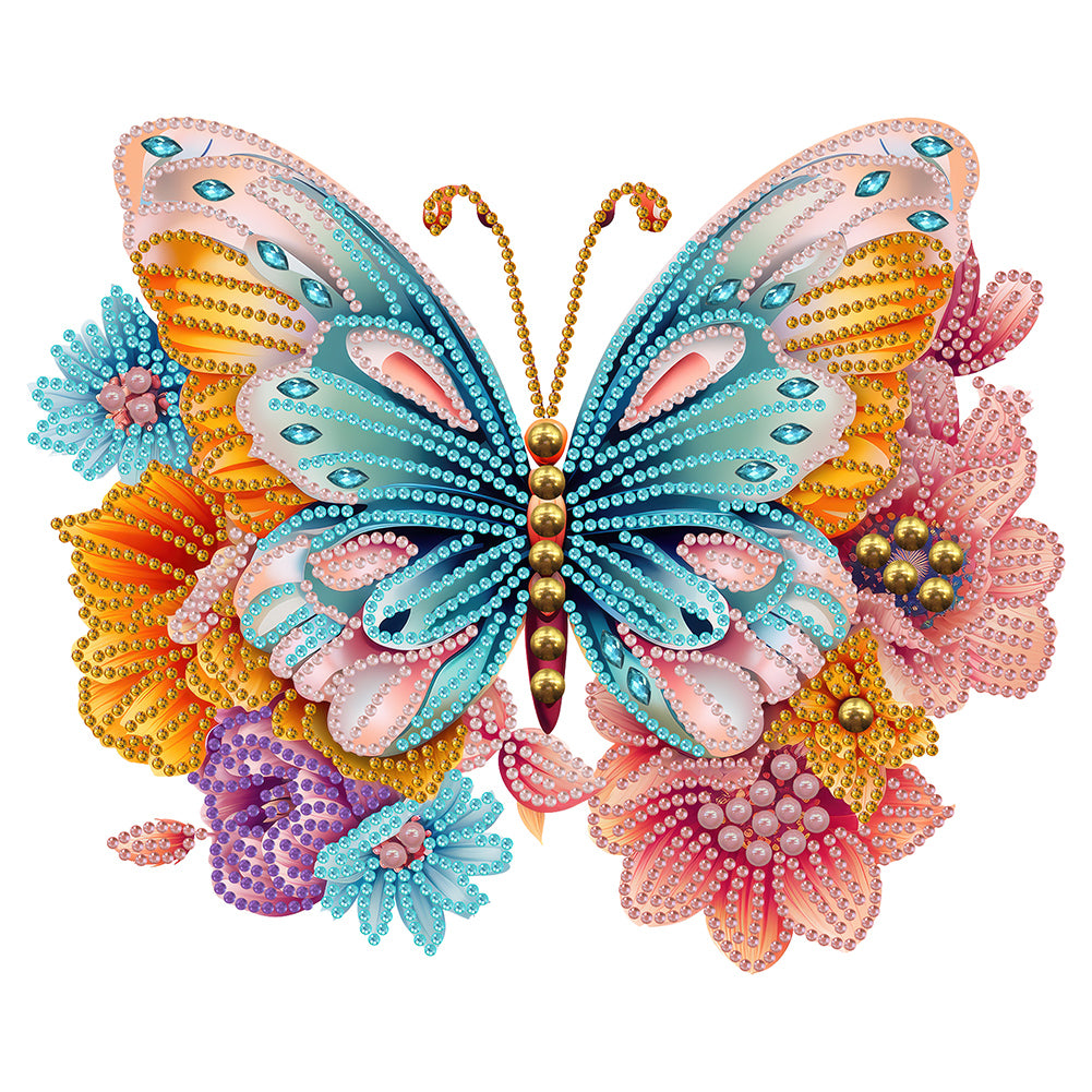 Diamond Painting - Partial Special Shaped - garden butterfly (30*30CM)