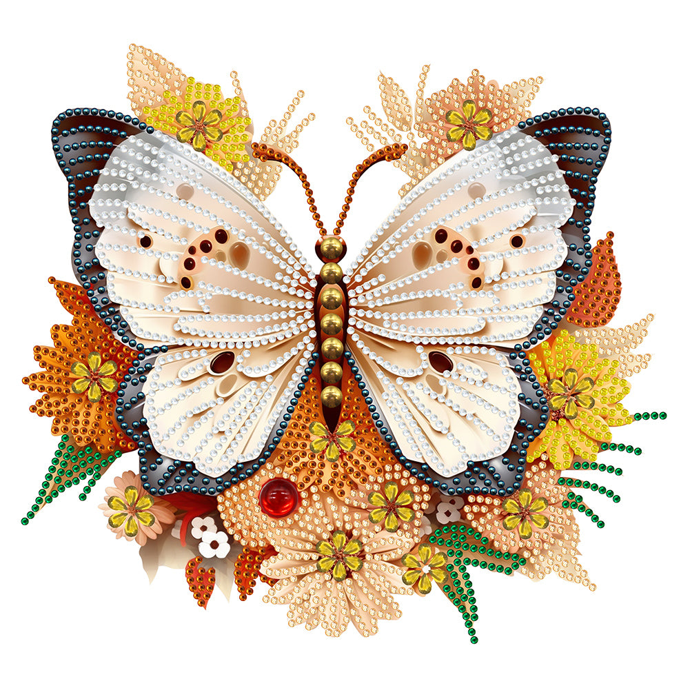 Diamond Painting - Partial Special Shaped - garden butterfly (30*30CM)