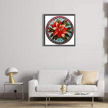 Load image into Gallery viewer, Diamond Painting - Full Round - Christmas red flower glass art (30*30CM)
