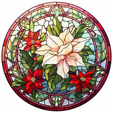 Load image into Gallery viewer, Diamond Painting - Full Round - Christmas red flower glass art (30*30CM)
