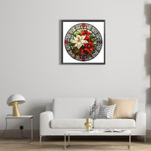 Load image into Gallery viewer, Diamond Painting - Full Round - Christmas red flower glass art (30*30CM)
