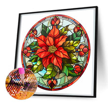 Load image into Gallery viewer, Diamond Painting - Full Round - Christmas red flower glass art (30*30CM)
