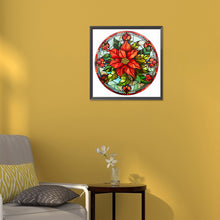 Load image into Gallery viewer, Diamond Painting - Full Round - Christmas red flower glass art (30*30CM)
