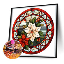 Load image into Gallery viewer, Diamond Painting - Full Round - Christmas red flower glass art (30*30CM)
