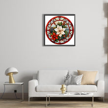 Load image into Gallery viewer, Diamond Painting - Full Round - Christmas red flower glass art (30*30CM)
