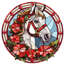 Load image into Gallery viewer, Diamond Painting - Full Round - Christmas saffron horse glass painting (30*30CM)
