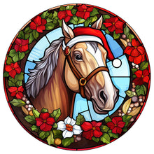 Load image into Gallery viewer, Diamond Painting - Full Round - Christmas saffron horse glass painting (30*30CM)
