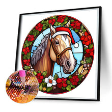 Load image into Gallery viewer, Diamond Painting - Full Round - Christmas saffron horse glass painting (30*30CM)
