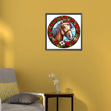 Load image into Gallery viewer, Diamond Painting - Full Round - Christmas saffron horse glass painting (30*30CM)
