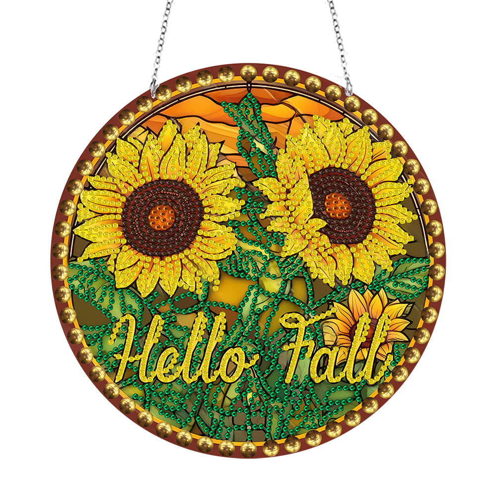 DIY Diamond Dots Art Cool Home Garden Decoration (Sunflower Hello Fall)