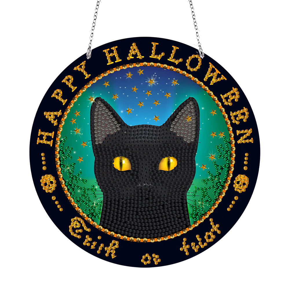 DIY Diamond Dots Art Cool Home Garden Decoration (Black Cat)