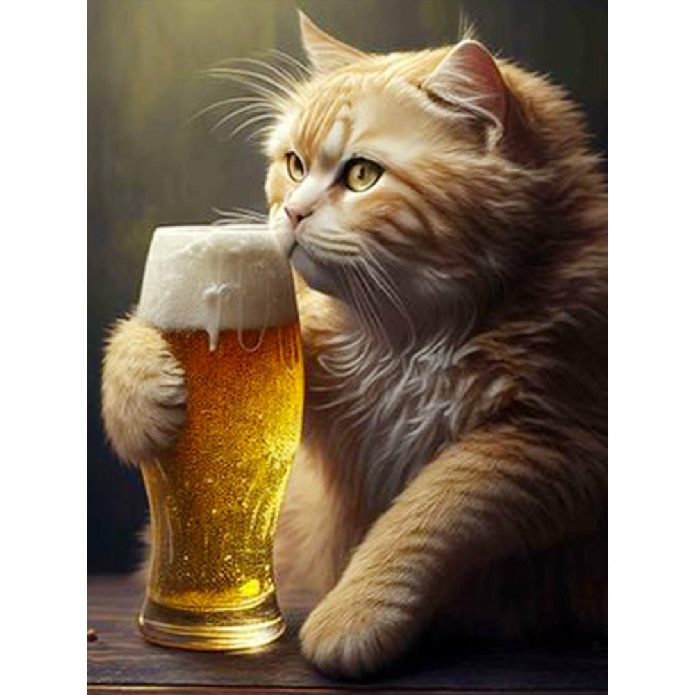 Diamond Painting - Full Round - beer cat (30*40CM)