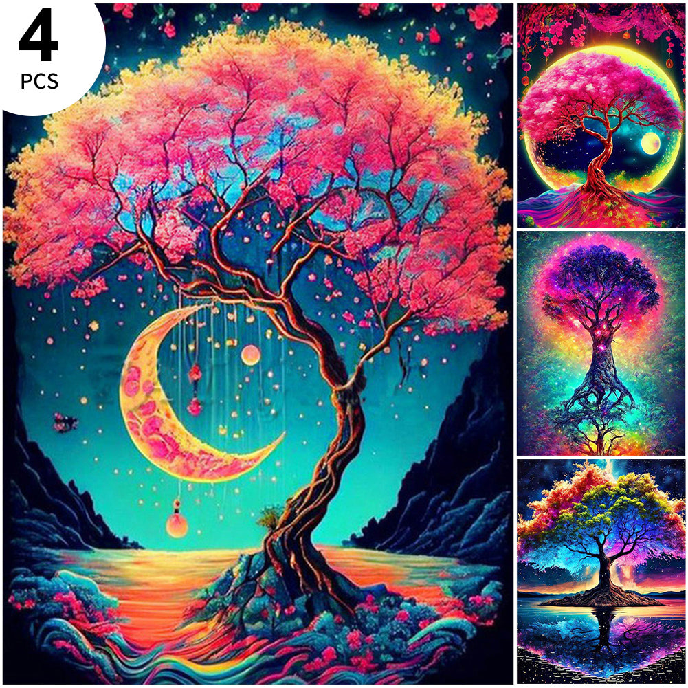 4pcs Diamond Painting Set - wisdom Tree (30*40CM)