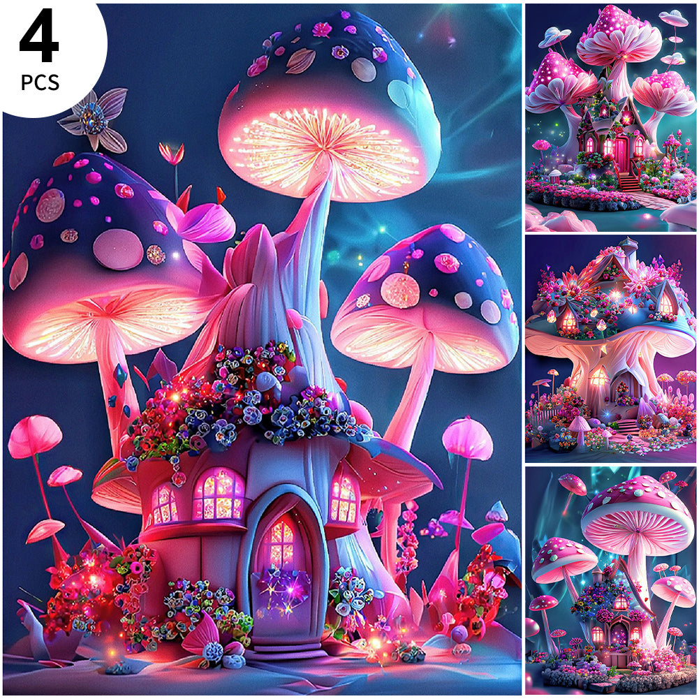 4pcs Diamond Painting Set - fantasy mushroom (30*40CM)