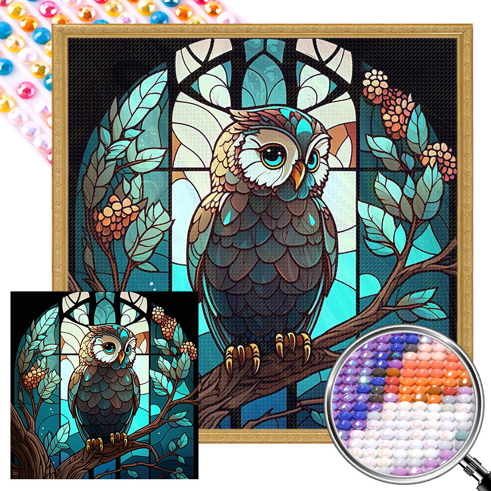 AB Diamond Painting - Full Round - owl (40*40CM)
