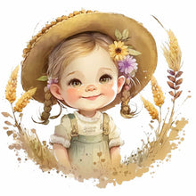 Load image into Gallery viewer, Diamond Painting - Full Round - girl with straw (30*30CM)
