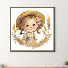 Load image into Gallery viewer, Diamond Painting - Full Round - girl with straw (30*30CM)
